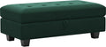Belffin Velvet Storage Oversized Ottoman Module Bench Oversized Rectangular Ottoman for Modular Sectional Sofa Green