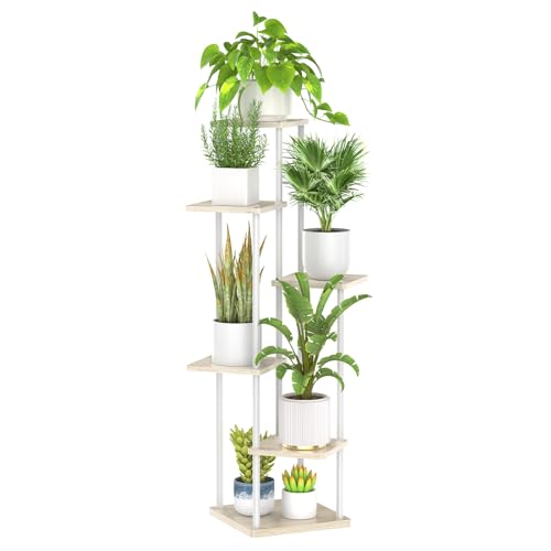 6 Tier Metal Wood Corner Plant Stand Indoor Outdoor H78199