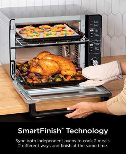 Ninja DCT401 12-in-1 Double Oven with FlexDoor, Stainless Steel (Renewed) K57579