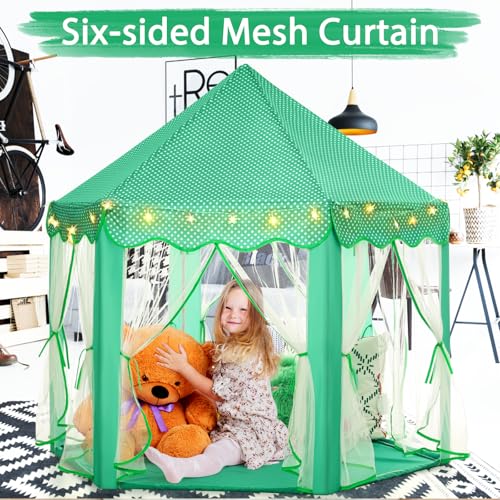 Monobeach Princess Tent Girls Large Playhouse with Star Lights L847553