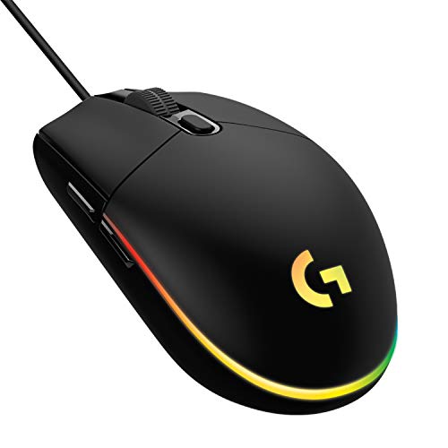 Logitech G203 Wired Gaming Mouse, 8,000 DPI, RGB, 6 Programmable Buttons, PC/Mac - Black U28629