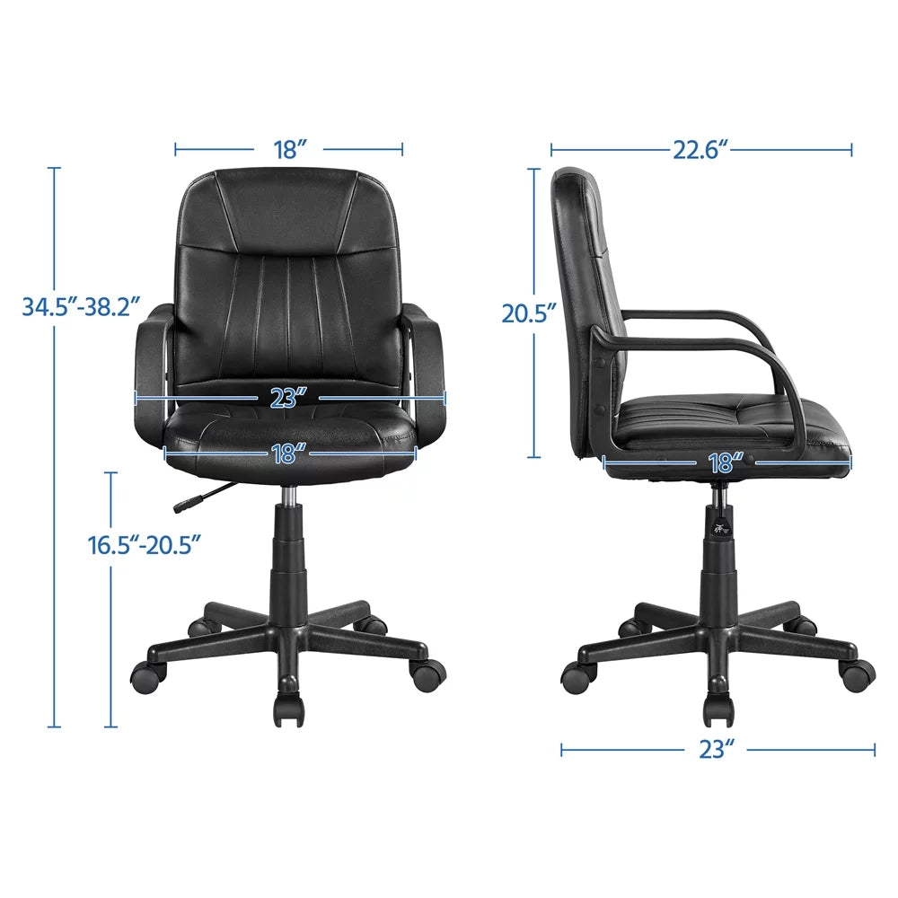 Yaheetech Adjustable Office Chair Swivel Ergonomic Computer Desk Chair with Armrest A859