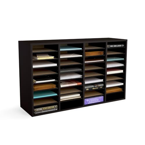 Safco Wooden Paper and Mail Organizer, Adjustable Shelves, Stackable B285