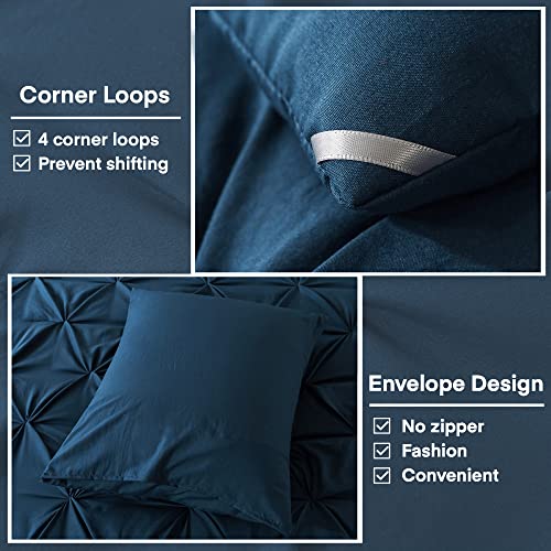 Andency California King Comforter Set Black, Pinch Pleat 3 Pieces K3954