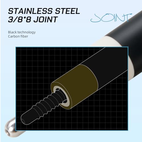 CRICAL Carbon Fiber Pool Cue Stick 58" with 12.5mm Tip J317692