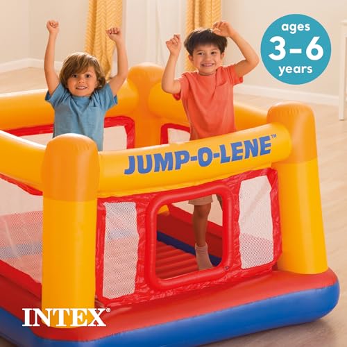 Intex Inflatable Jump-O-Lene Trampoline Bounce House with Crawl-Thru Door & Net N630746