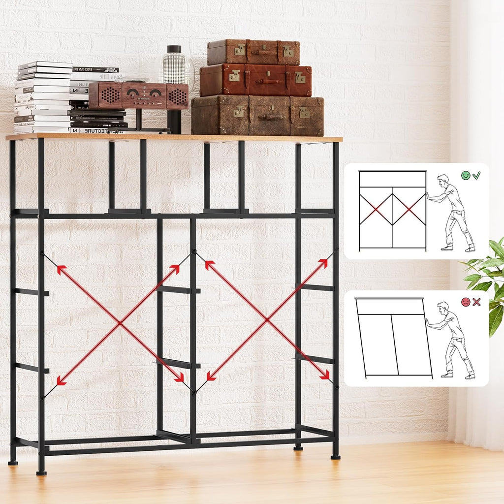 Black Dresser with 9 Drawers and Steel Frame E2248
