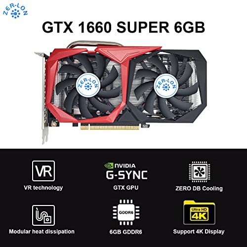 GeForce GTX 1660 Super 6GB Graphics Card, Dual Fans, HDMI/DP/DVI, 4K HD M581931