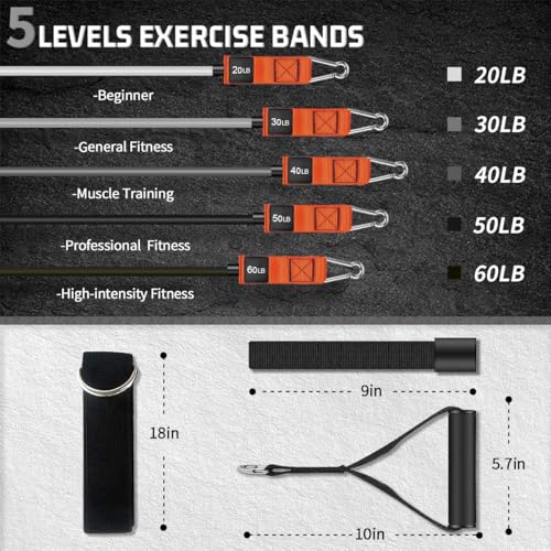 VEICK Resistance Bands with Handles for Home Workout O75059