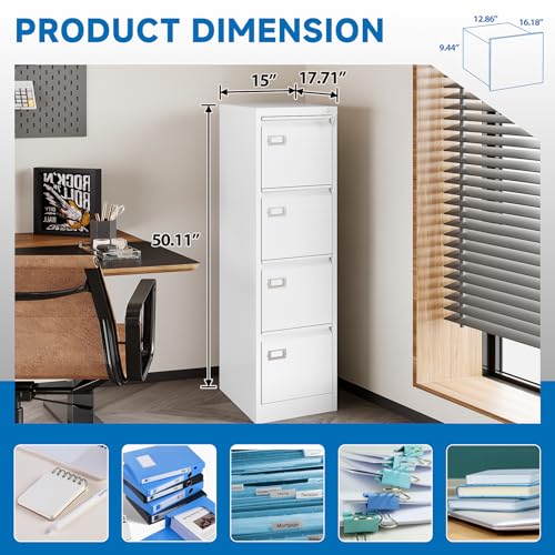 2 Drawer Vertical File Cabinet with Lock for Letter Size, Steel Office Storage Y50014