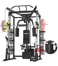 SunHome Smith Machine 2000LBS Power Cage Squat Rack with Cable Crossover X213278