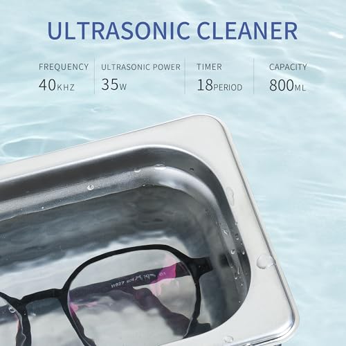Ultrasonic Cleaner 800ml 40kHz with Timer for Jewelry Watch Ring J481292