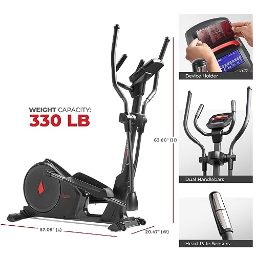 Sunny Health & Fitness Programmable 16 Electro-Magnetic Elliptical Cross Trainer W120663