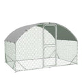 Large Metal Chicken Coop with Run Walk-in Poultry Cage Outdoor Backyard Farm I98427