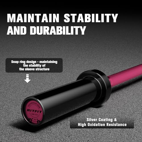 RITFIT Olympic Barbell 4ft/6ft 2 Inch Weight Bar for Strength Training, 500lbs Capacity F369