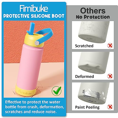 Fimibuke Kids Insulated Water Bottle 18oz with Straw, 2 Pack Ocean Life X374824