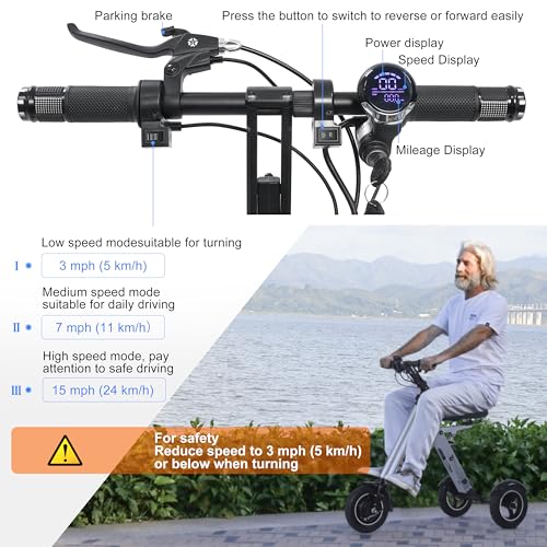 TopMate ES32 Electric Scooter 3-Wheel Foldable Trike for Adults D49422