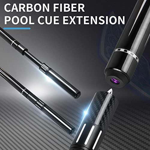 lotmusic Premium Pool Stick with Telescopic Fiber Extension Cue, 58 Inch Set with Case W47144