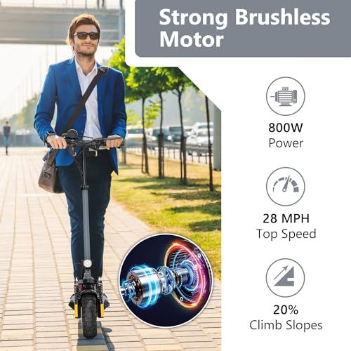 Electric Scooter for Adults, 800W Motor, 28 MPH, 22 Mile Range, 10" Tires N37341