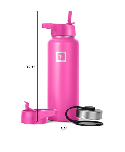 IRON °FLASK Stainless Steel Insulated Water Bottle with 3 Lids, 40 oz U19688