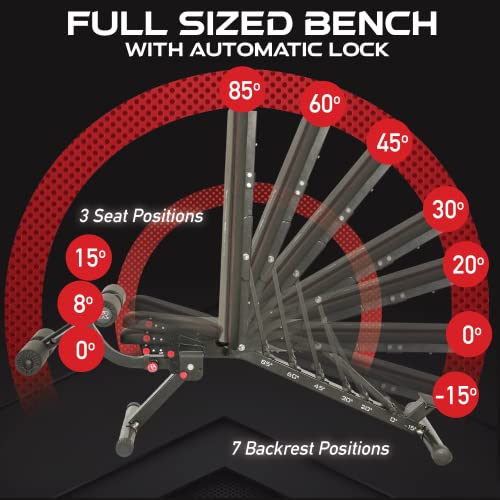 Fitness Reality 2000 Super Max XL Adjustable Weight Bench for Incline Decline Strength Training P8776
