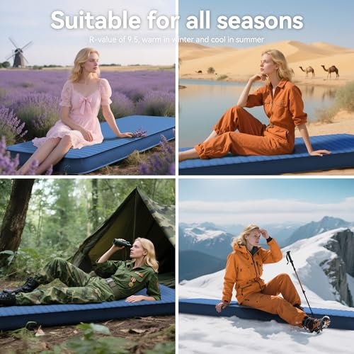 Self Inflating 4" Memory Foam Sleeping Pad with Built-in Electric Pump for Camping C265