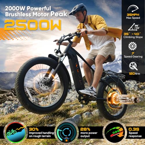 EB60 26" Fat Tire Electric Bike for Adults, 2000W Motor, 48V 20.8AH Battery R225