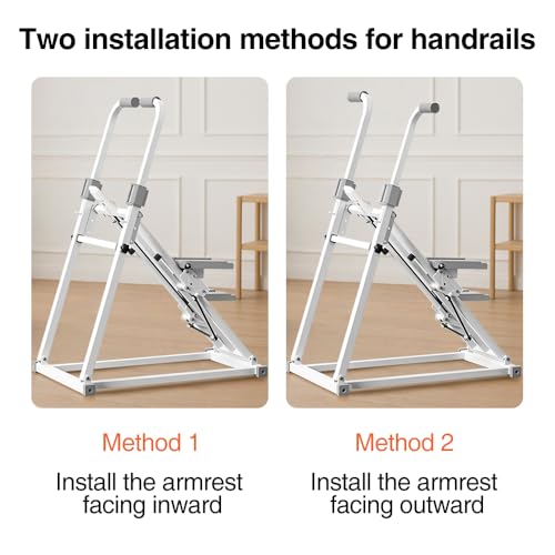 Foldable Stair Stepper Machine with Handles for Home Cardio, Low Impact Workout Equipment W114