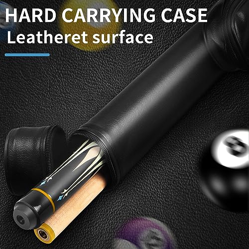 lotmusic Premium Pool Stick with Telescopic Fiber Extension Cue, 58 Inch Set with Case W47144