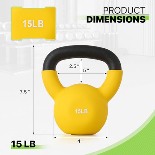 10/15/20LB Neoprene Coated Cast Iron Kettlebell for Strength Training W5749
