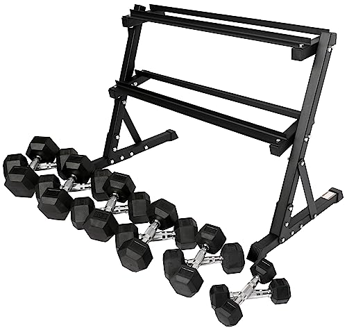 Rubber Coated Hex Dumbbell Weight Set R443