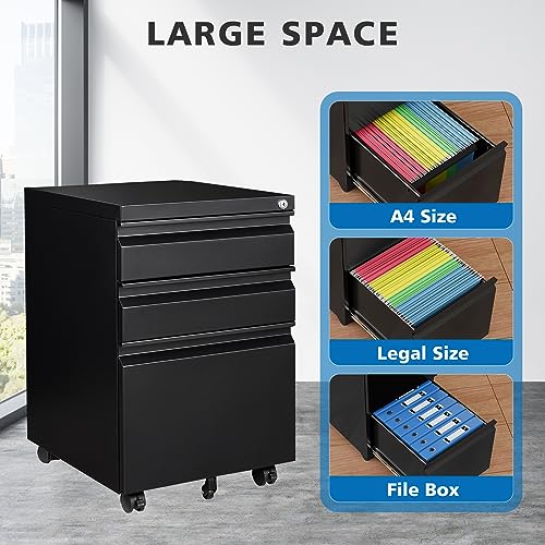 2 Drawer Vertical File Cabinet with Lock for Letter Size, Steel Office Storage Y50014