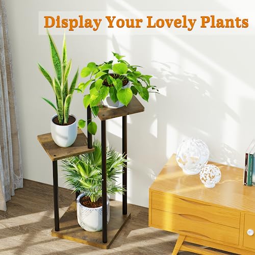 6 Tier Metal Wood Corner Plant Stand Indoor Outdoor H78199
