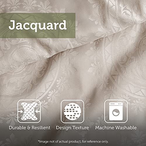 Madison Park Cal King 7 Piece Comforter Set, Faux Silk Jacquard Paisley, Black S501