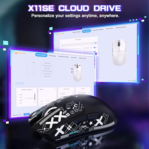 Attack Shark X11SE Wireless Gaming Mouse, Tri-Mode 22K DPI, 59g, Berry Red Y3775