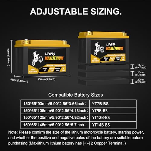 YTX20L-BS 12V 12Ah 720A Lithium Powersports Battery with Smart BMS V613