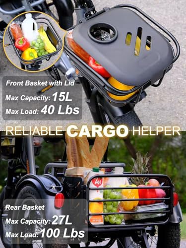 Folding Electric Tricycle for Adults, 1200W, 450lbs Load, UL Certified N810