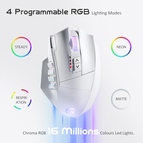 UtechSmart Venus Pro RGB Wireless MMO Gaming Mouse, 16000 DPI, 16 Programmable Buttons M66772