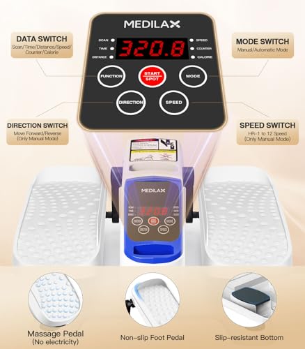 Under Desk Elliptical Machine, Portable Seated Pedal Exerciser for Seniors and Adults O60492