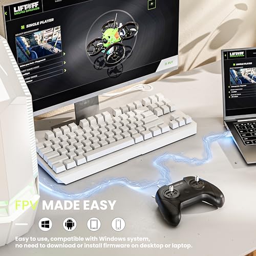 STARDRONE S8 RC Flight Simulator Controller 8 Channels FPV Remote, Mode 2, White L38110