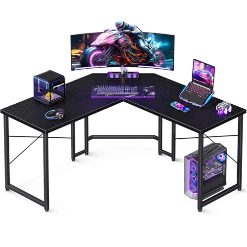 Casaottima L Shaped Gaming Desk Corner Desk for Home Office, 51 Inch, Black M173778