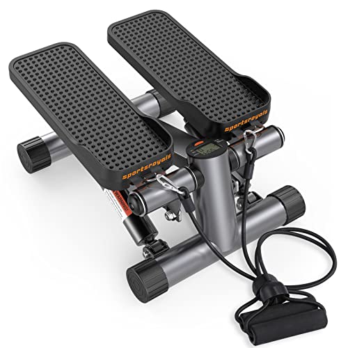 Sportsroyals Stair Stepper with Resistance Bands, Hydraulic Fitness Stepper, 330lbs Capacity D615949