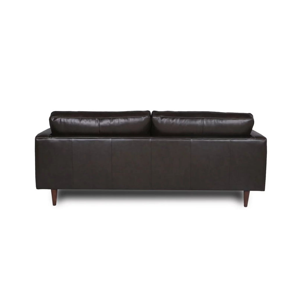 Stanton Leather Sofa Tufted Seat Dark Brown V657