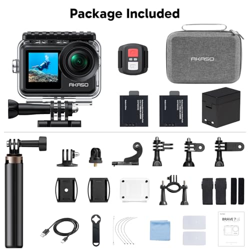 AKASO Brave 7 LE 4K Action Camera with 256GB Memory Card Bundle C607627