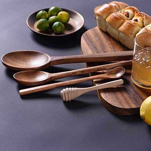 Spurtle Set of 9, Natural Teak Wooden Utensils for Cooking W7440