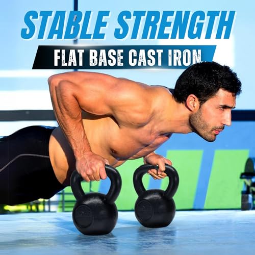 Yes4All 5-80 lbs Cast Iron Kettlebell for Strength Training M7531