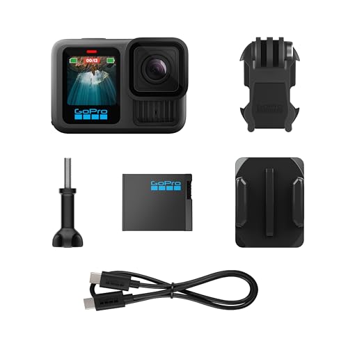 GoPro HERO13 Black Accessory Bundle with Handler, Batteries, Mounts, and Case M27766