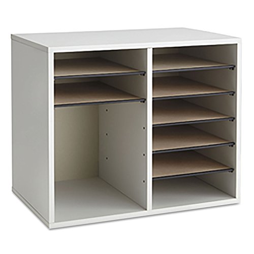 Safco Wooden Paper and Mail Organizer, Adjustable Shelves, Stackable B285