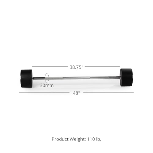 Titan Fitness Rubber Curl Fixed Barbells, Pre-Loaded Weight Bar Y406