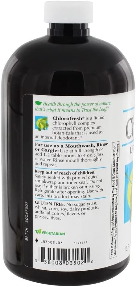 Nature's Way Chlorofresh Liquid Chlorophyll Internal Deodorant, Unflavored 16 oz U297419